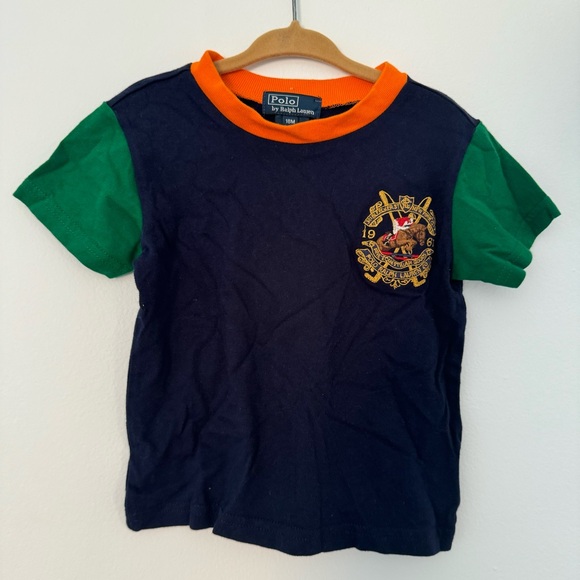 NWT Vintage Polo Ralph Lauren Navy T-shirt (18M) - Picture 1 of 4